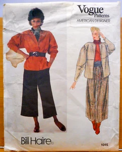 Vintage Vogue Muster 1015 amerikanischer Designer Bill Haire Jacke Hose Gr. 14 ungeschnitten - Bild 1 von 3