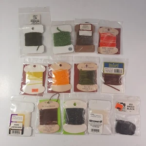 13 Reed Tackle Rogers Hareline Dubbin Cabela's Yarn Fly Tying Material Lot P - Picture 1 of 2