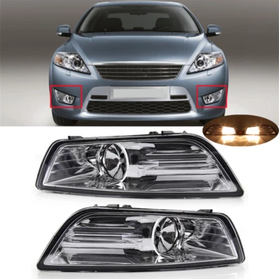 Pair Front Bumper Fog Light Lamp For Ford Mondeo MK4 06/2007-03/2011 Left+Right - Image 1 of 4
