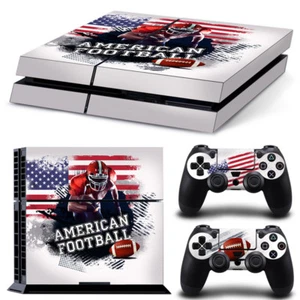PS4 Playstation 4 Console Skin Decal Sticker American Football Custom Design Set - Picture 1 of 3