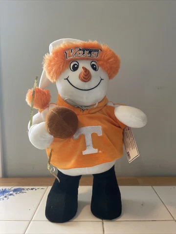 University Of Tennessee Vols 15” Snowman Plush Standing Doll New With Tag Cover