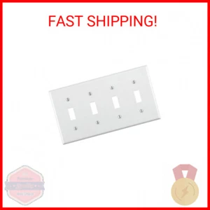 Interruptor de dispositivo de palanca de 4 velocidades Leviton 88012 placa de pared, tamaño estándar, termoestable, D - Imagen 1 de 1