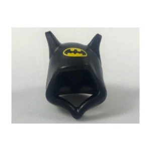 LEGO - Minifig, Headgear Hood with Bat Ears and Bat on Yellow Oval - Black - Picture 1 of 1