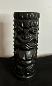 Vintage Tiki Mug Lua Decor Orchids Of Hawaii Japan 6” Tall Black Ceramic Mcm - Picture 1 of 12