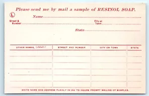 Resinol Chemical Co. Cartolina richiesta campione sapone - Baltimora, Maryland HH - Foto 1 di 2
