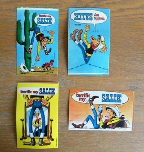 MORRIS Lucky-Luke 4 auto-collants TBE Pour SALIK an' 70' - Picture 1 of 7
