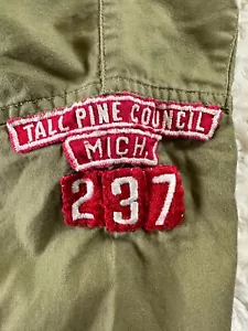 Vintage BSA Pfadfinder kurzärmelige Uniform Shirt Aufnäher HOHE PINE COUNCIL MICH - Bild 1 von 12
