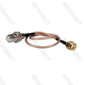 F-Type Jack female RP-SMA Plug male ( Female Pin ) RF pigtail Cable RG316 20cm - Bild 1 von 2