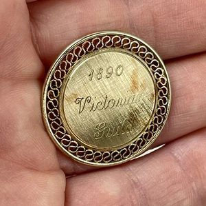 1890 Victorian Guild Brooch - Gold overlay - Picture 1 of 6