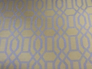 Dalta Nile Linen Fabric Yellow /SilverJacquard Curtain Blind Upholstery - Picture 1 of 5