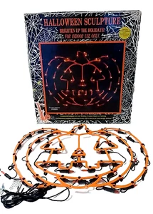 Halloween Pumpkin Sculpture Lights Up Jack-O-Lantern Door Wall VTG Window Decor - Picture 1 of 9