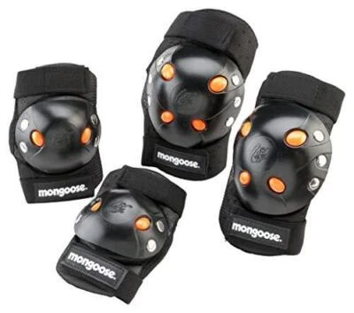 Mongoose Youth BMX Bike Gel Knee and Elbow Pad Set, Multi-Sport Protective Gear, - Image 1 of 4
