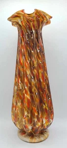 Vintage Fenton Hand Blown Vasa Murrhina 14.5”H Cased Spangle Glass Vase - Picture 1 of 10