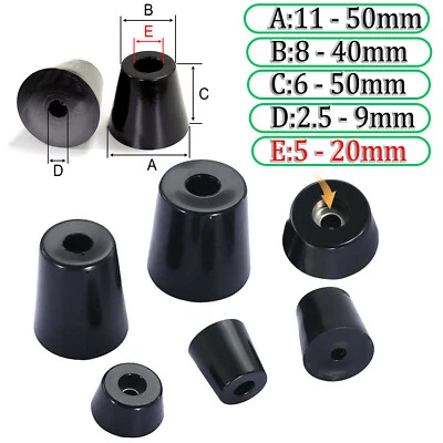 Möbelgleiter/Polsterfüße/Erhöhung/Möbelfüße Gummifüße Kunststoff Schwarz 11-50mm - Bild 1 von 4