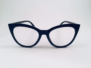 Betsey Johnson Reading Glasses Black Large Cat Eye Readers +1.50 Trendy - Picture 1 of 5