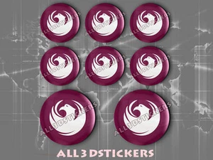 8 x 3D ROUND Resin Domed Flag Phoenix - USA Adhesive Decal Vinyl - Imagen 1 de 1