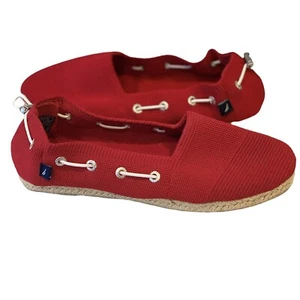 NWT Nautica Red Slip On Flats Espadrilles Sandals Shoes 7 Nautical Comfort - Picture 1 of 6