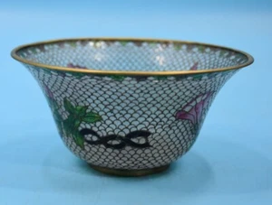 1 blau Klarglas Vintage chinesische Emaille Plique A Jour Cloisonne Größe 5" x 2 1/ - Bild 1 von 4