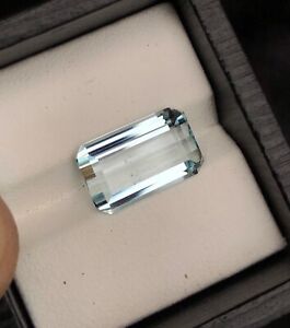 6.94 Natural Emerald Cut Aquamarine Loose Gemstone From Pakistan