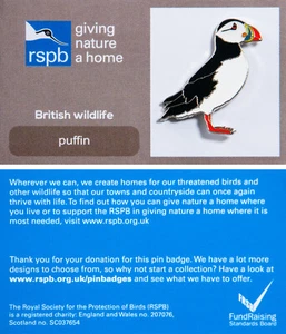 RSPB Pin Badge GNaH Puffin on grey (2015 Release) P00442 - Picture 1 of 1