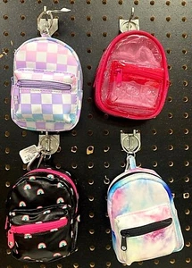 Claire’s Mini Keychain Backpack Clip Choose Rainbow / Clear / Checked / Tie-Dye - Picture 1 of 9