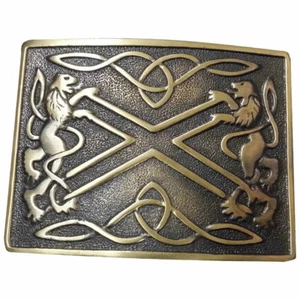 Hebilla de cinturón falda LION RAMPANT SALTIRE acabado antiguo - Imagen 1 de 2