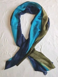 TYE DYE DRUCK AUF 100 % SEIDE SCHAL, MASCHINENSAUM, 20 X 70 ZOLL - Bild 1 von 4