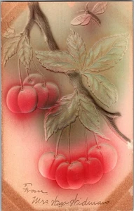 Airbrush Obst Kirschen antike Postkarte Florin, PA KE15 - Bild 1 von 2