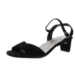 WALKING CRADLES Women's Lydia Slingback Sandals US 6M Black Suede Heel NIB - Picture 1 of 7