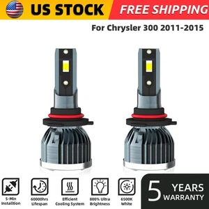 For Chrysler 300 2011-2015 9012 LED Headlight Bulbs Kit High/Low Beam 6000k - Picture 1 of 13