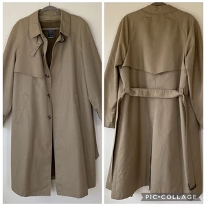 Vtg Christian Dior Monsieur Taupe Removeable Wool Liner Trench Coat Men's 42R - Picture 1 of 15
