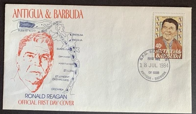 FLX Stamps Antigua & Barbuda  FDC Envelope   Ronald Reagan   (1231) - Image 1 of 2