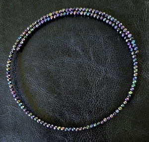 🌈NUEVO COLLAR GARGANTILLA ALAMBRE MEMORIA ACERO ESPINELA NEGRO TAILANDÉS MULTICOLOR 12-18" - Imagen 1 de 10
