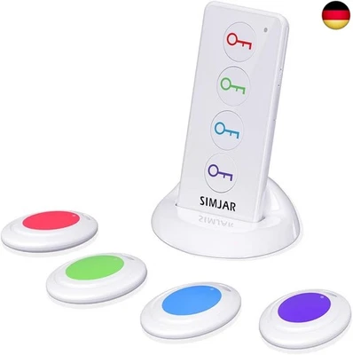 Simjar Schlüsselfinder mit extra 4 langen Ketten, Simjar Funk-Fernbedienung,