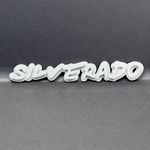 2PCS Gray SILVERADO EMBLEM BADGE FOR SILVERADO - Picture 1 of 5