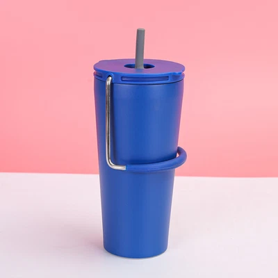 Кружки из нержавеющей стали 30 унций с ручкой крышкой чашки для соломы портативная автомобильная бутылка для воды - Изображение 1 из 4