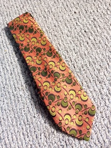 Cravatta cravatta vintage Wembley Wemlon verde arancione giallo corallo più brutta del mondo - Foto 1 di 3