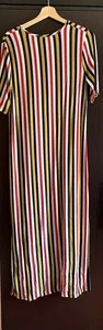 Zara Midi Knit Dress Size L Multicoloured Striped Good Condition - Picture 1 of 5