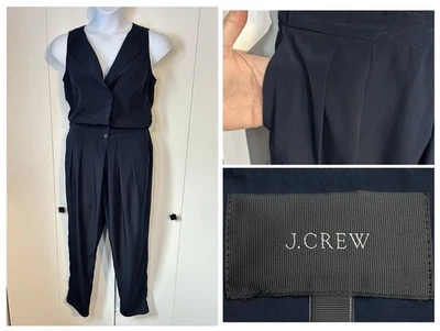 J. Macacão Crew Navy 4T sem mangas gola V bolsos carreira escritório viagem - Imagem 1 de 4