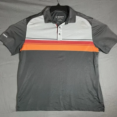 Camisa polo de golf Sunice Performance para hombre talla L elástica a rayas Foto 1 de 4