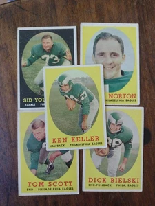 Lote de 5 fútbol americano Topps 1958 Philadelphia Eagles diferentes en muy buena condición - Imagen 1 de 8