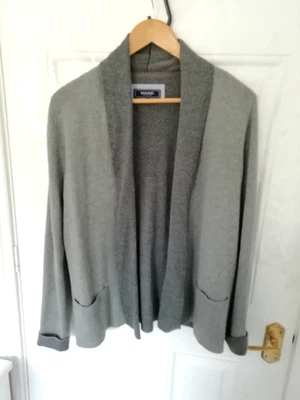 Maine New England Size 12 Cardigan Grey Open Stretchy Pockets Ladies Layering - Image 1 of 4