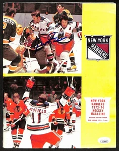 Jean Ratelle HOF NY Rangers Signed 1973-74 Rangers vs Seals Program JSA 197845 - Picture 1 of 2