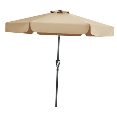  Paraguas de patio con cenefa para mercado de mesa al aire libre (7,5 pies) 7,5 pies caqui Foto 1 de 4
