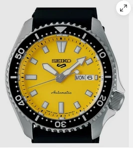 Seiko 5 Five Sports SRPL87 SKX Automatic Watch 100m Yellow Dial Made in Japan - Picture 1 of 6