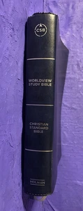 CSB Worldview Study Bible, Navy LeatherTouch by Holman (2018 Imitation Leather) - Foto 1 di 15