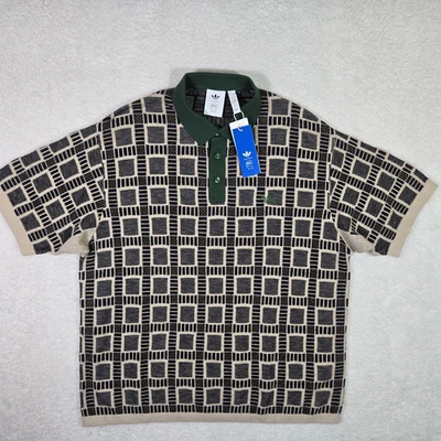 Adidas Originals x Brain Dead Jacquard Knit Polo Mens Large JN7151 L - Image 1 of 4