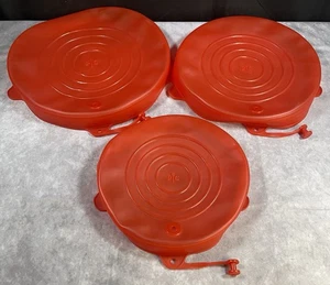 Pampered Chef Stretch Fit Silicone Lids Set of 3 Vented Red Round - Picture 1 of 1