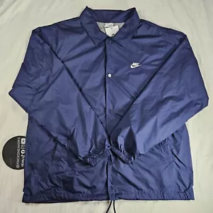 Nike Loose Fit Navy Snap Front Slick Jacket FN3316 410 Men's Size Large - Picture 1 of 9