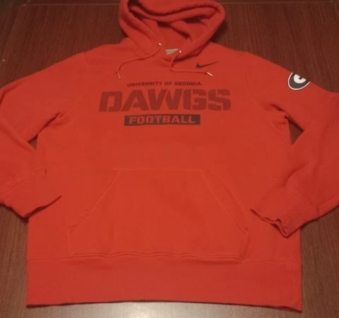 Nike University Of Georgia Football Hoodie Men's Large Red Cover